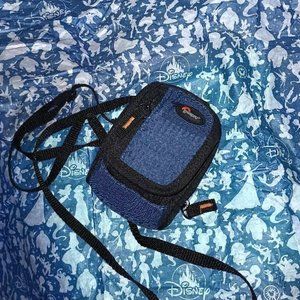 Blue Micro Camera Case Money Bag Adjustable Straps Utility PouchLots of Pockets